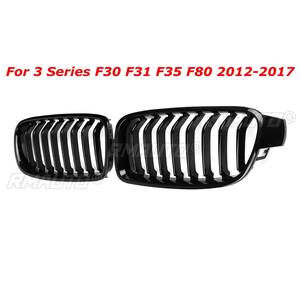 Paire de grilles de calandre avant 3 couleurs noir carbone mat brillant pour BMW Série 3 F30 F31 F35 F80 2012 2013 2014 2015-2018 Grilles de course - Product Image 2