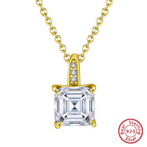 MON Moissanite <b>Necklace</b> Jewelry 925 Sterling Silver Iced Out 1/2/3/4ct Big Pendant <b>Necklace</b> <b>D</b> VVS Moissanite Diamond <b>Necklace</b> - Product Image 1