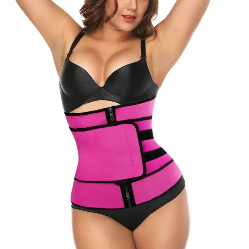 Body Shaper Shape wear Doppel kompression schneider Latex Cincher Schlankheit gürtel Bauchs ch neider Taillen trainer Pink