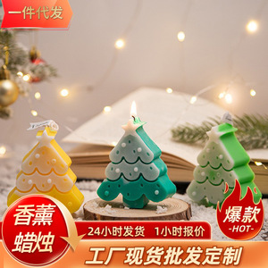 Velas Aromáticas con Aroma a Árbol de Navidad, de Parafina, Hechas a Mano, Decoración Navideña, Set de Regalo con Fragancia a Cedro - Product Image 5