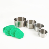 Boîte à lunch en acier inoxydable avec couvercle en silicone, contenants pour collations, sauces et salades, récipient alimentaire en acier inoxydable, mini boîte à lunch en métal