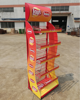 Supermarché Personnalisé Promotionnel Au Sol Au Détail 5 Lays Étagères Fil Panier Lays Pop Up Pommes De Terre Chip Présentoirs