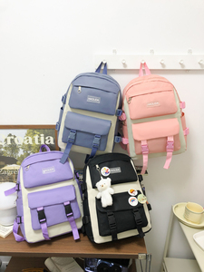 Nueva <span class=keywords><strong>Mochila</strong></span> <span class=keywords><strong>Escolar</strong></span> Rosa con Múltiples Bolsillos y Diseño de Dibujos Animados para Niñas de Primaria - Product Image 6