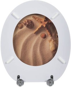 Asiento de Inodoro Redondo Moderno de Bambú y Fibra de Carbono MDF, <span class=keywords><strong>Tapa</strong></span> de Inodoro de Madera con Cierre Suave, Patrón Impreso, Accesorios de Baño Personalizados OEM - Product Image 2