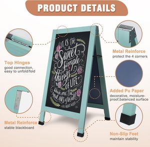 Solid Wood A-Frame <b>Chalkboard</b> - 40" X 20" Magnetic Sandwich Board <b>Signs</b> Outdoor Standing - Product Image 4