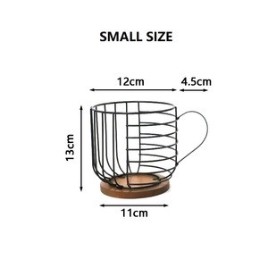 Grande capacité K tasses <span class=keywords><strong>Nespresso</strong></span> café Bar comptoir stockage conteneur organisateur distributeur, bois café Capsule dosette support panier - Product Image 5