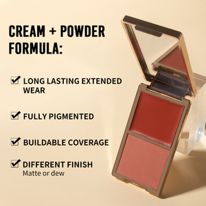 Doppia presa ad alto contenuto di pigmento <span class=keywords><strong>rosato</strong></span> opaco e finitura rugiada vivace rosso <span class=keywords><strong>arancio</strong></span> tavolozza crema e cipria - Product Image 3