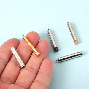 Dropshipping Accessoires de bijoux cylindriques en acier inoxydable Collier à faire soi-même Pendentif bâton en trois dimensions - Product Image 2