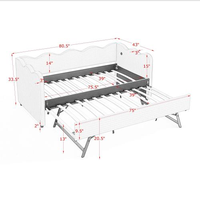 Cómodo diván de tela a cuadros con sofá cama individual extraíble, sin necesidad de somier, con puerto USB, tela de lino, rosa