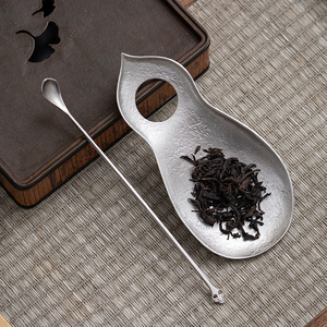 Tin <b>Tea</b> Scoop Handmade Irregular Shape <b>Tea</b> Ceremony Accessory For Kung Fu <b>Tea</b> <b>Set</b> - Product Image 2