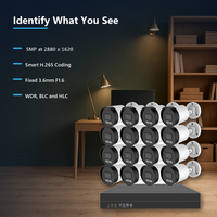 Surveillez Sixteen Zones Simultanément avec des Caméras Bullet 5MP, un NVR POE 16TB, des Alertes de Mouvement et une Visualisation à Distance