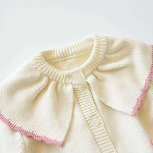 Mùa Thu Mùa Đông Trẻ Sơ Sinh Trẻ Em Thêu Mô Hình Dệt Kim Bông Áo Cardigan Bé Cô Gái Áo Len - Product Image 6