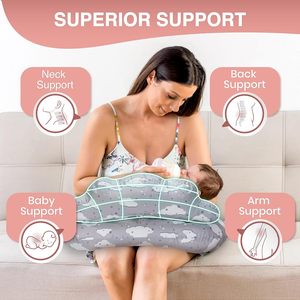Custom Cotton Nursing <b>Pillow</b> for Breastfeeding Moms with Adjustable Waist Strap Detachable Design Foldable Gourd-shaped - Product Image 4