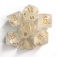Ensemble de dés polyédriques en acrylique blanc et bleu galaxie pour jeux de rôle Dungeon and Dragon, couleur personnalisée