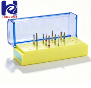 ชุดดอกสว่านเพชร <span class=keywords><strong>GLIN</strong></span> Dental FG สำหรับเครื่องกรอฟันความเร็วสูงแบบใช้มือ สำหรับเตรียมอินเลย์ พร้อมที่เก็บดอกสว่านแบบฆ่าเชื้อได้ - Product Image 1