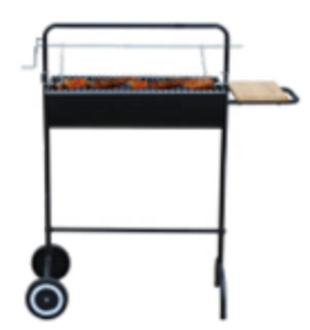 Portable 60*30cm Outdoor Charcoal <strong>BBQ</strong> Grill Half <strong>Oil</strong> <strong>Drum</strong> Design with Adjustable Height Powder Coated Metal Catering Trolley - Product Image 1
