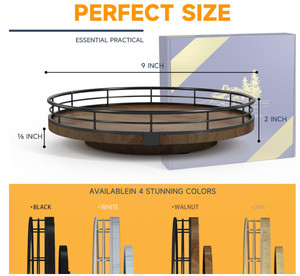 Trang Trại Gỗ Sồi 9 "Lười Biếng <span class=keywords><strong>Susan</strong></span> Bàn Xoay Tổ Chức Vòng Bằng Gỗ Lười Biếng <span class=keywords><strong>Susan</strong></span> Tổ Chức Và Lưu Trữ Xoay Khay Lười Biếng <span class=keywords><strong>Susan</strong></span> - Product Image 3