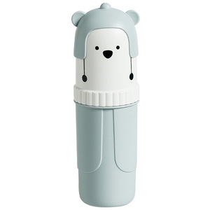 Cartoon <b>Bear</b> Toothbrush Holder Foldable Travel Mouthwash Cup Toothpaste Storage Box For Home Student Use - Product Image 5