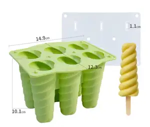 Bền vững Silicone Popsicle khuôn mẫu cho tự chế ice cream hoặc Đông lạnh xử lý sáng tạo confections công cụ bao gồm Ice Cream tubs