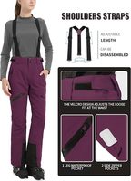 Pantalon de neige pour femme Pioneer Camp, salopette de ski imperméable et isolée, salopette de snowboard, pantalon cargo d'hiver pour la randonnée avec bretelles