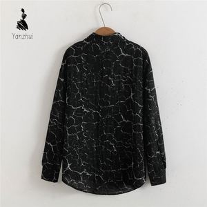 Atasan Wanita Model Baru Lengan Panjang <span class=keywords><strong>Formal</strong></span> Kasual Bermotif Grafis Blus Longgar Bahan Sifon - Product Image 6