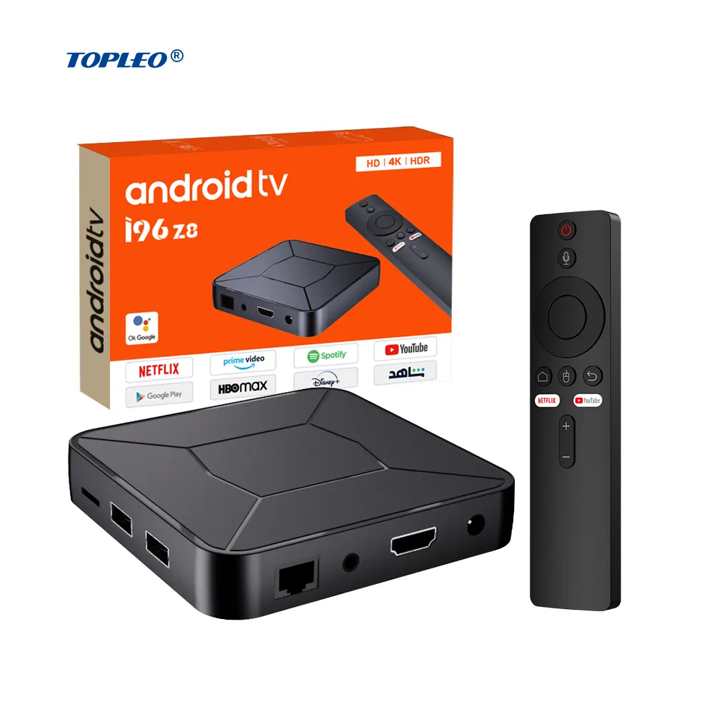 Topleo TV-Box Fabrik I96 Z8 Android TV 10.0 vs Q5 4K ATV digitale Smart-TV-Box Android-Zertifikat