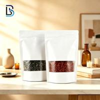 Sacs en papier kraft blanc Lebei avec fenêtre transparente et fermeture éclair, réutilisables, pour l'emballage de fruits secs, d'épices et de céréales