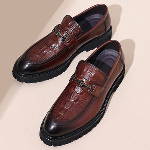Zapatos de Hombre de Piel Genuina con Cordones, Estilo Casual de Negocios, Diseño de Cocodrilo, Formales Británicos, Venta al Por Mayor, Novedad de Otoño - Product Image 3