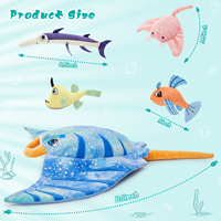 Collection de Peluches Animaux Marins : Raie Manta, Raie, Poisson Voilier, Poisson-Pieuvre, Poisson Jaune – Collection de Poupées en Peluche pour Présentation en Magasin