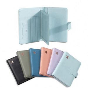 กระเป๋าใส่พาสปอร์ตหนัง PU ดีไซน์บางเฉียบ ความจุเยอะ ป้องกัน RFID พร้อมช่องใส่บัตรและซิมการ์ด ปิดแบบคลิป - Product Image 1