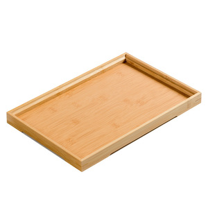 Plateau rectangulaire en bambou de style japonais pour tasses à thé, assiettes, utilisation domestique, plateaux de service au design simple - Product Image 5