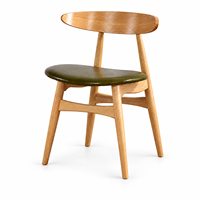 Chaise de salle à manger moderne en bois avec cadre en bois, rembourrée avec un coussin gris, chaise d'appoint avec pieds en bois massif pour restaurant, café, hôtel