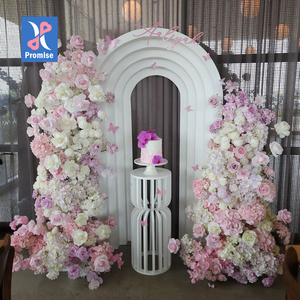 Promise Eco-friendly Custom Silk White <strong>Pink</strong> Wedding Arch Centerpiece <strong>Backdrop</strong> with Customized Size for Wedding Decoration - Product Image 1
