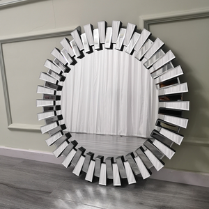 <span class=keywords><strong>Espejo</strong></span> decorativo de diseño elegante antiguo, cristal redondo de <span class=keywords><strong>plata</strong></span> en forma de <span class=keywords><strong>sol</strong></span> con marco de hoja de <span class=keywords><strong>plata</strong></span>, <span class=keywords><strong>espejo</strong></span> de pared - Product Image 2