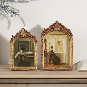 Tùy Chỉnh Nhựa Khung Ảnh Retro Vàng Châu Âu Và Mỹ Treo Tường Khung Gương Bảng Trang Trí - Product Image 3