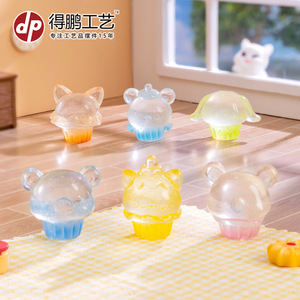 ของตกแต่งคัพเค้กรูปสัตว์เรืองแสงในที่มืดขนาดเล็ก ทำจากเรซิ่น สำหรับตกแต่งโต๊ะและบ้าน รูปทรงกลม ใช้ซ้ำได้ รุ่น D1645 - Product Image 3