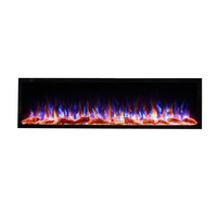 Pas de chaleur vente en gros décor moderne led bûche bois cheminée flamme grand mur intégré insertion intégrée cheminée électrique