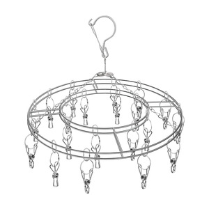 Kaiwang Stainless Steel Round Drying Rack 20 Clips Rust Resistant Clothes Hanger For Socks And Garments Standing Type - Product Image 3