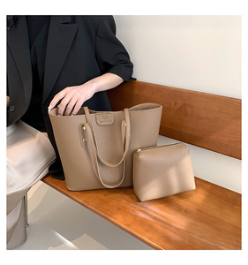 Fourre-tout de style classique simple sac de grande capacité minimaliste maman femmes épaule bandoulière conception deux pièces sac à main ensemble - Product Image 1