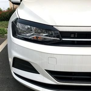 Headlight Eyebrow Decal Piano Black Carbon Fiber Texture For Volkswagen Polo 2019+ Exterior Modification - Product Image 5