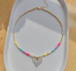 Collier ras du cou avec pendentif en forme de cœur, colliers en <span class=keywords><strong>perles</strong></span> <span class=keywords><strong>naturelles</strong></span>, argile polymère, <span class=keywords><strong>perles</strong></span> <span class=keywords><strong>Heishi</strong></span>, bijoux pour femmes, cadeau - Product Image 5