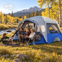Tente de camping à parois droites résistante aux intempéries Kawagebo Kamp (KK) pour 6 personnes avec espace de séjour pour le camping et la randonnée en plein air