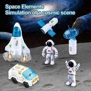 2025 juguetes espaciales para niños, 32 Uds., pista de carreras de construcción eléctrica con astronautas, juego educativo de pista de riel espacial de alta velocidad DIY - Product Image 6
