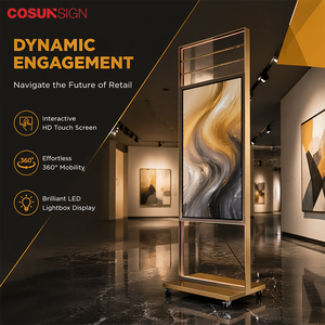 COSUNDIGITAL Totem numérique à roulettes IP65, écran tactile LCD vertical, affichage publicitaire pour <span class=keywords><strong>magasin</strong></span> de détail - Product Image 4