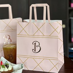 Sac en papier kraft de qualité alimentaire personnalisé pour desserts, pain, emballage à emporter, sac en papier pour pâtisserie imprimé avec votre propre logo - Product Image 6