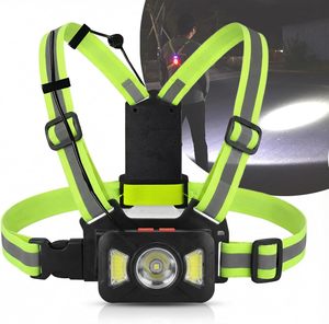 USB Rechargeable <strong>Runner</strong> Night Safety Running <strong>Light</strong> With 360&deg; Reflective Vest Lightweight 500 Lumen Running <strong>Chest</strong> <strong>Light</strong> - Product Image 1