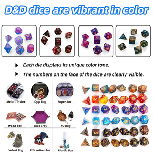 Precio de fábrica, juego de dados de Galaxia del universo creativo de 9 colores, polvo de purpurina de D4-D20, efecto increíble para juegos de mesa - Product Image 5