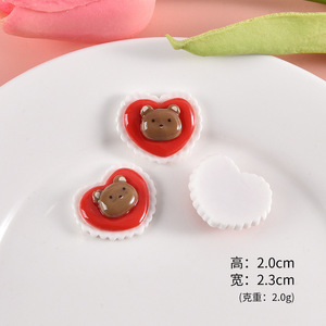 Décorations de la Saint-Valentin en résine, ours en peluche adorable, design populaire, ornements de dessin animé en résine, décorations d'animaux en résine pour la Saint-Valentin - Product Image 6