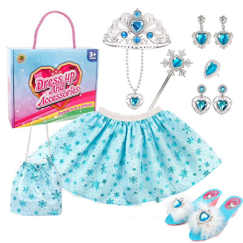Аксессуары для платья принцессы, ювелирные изделия, Бутик для девочек, комплект игрушек для ролевых игр, накидка и юбка-пачка, 2 пары, обувь принцессы