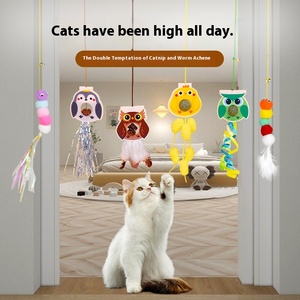 Wholesale Eco-Friendly Interactive Pet Toys <strong>Funny</strong> <strong>Catnip</strong> Ball &amp; Elastic Rope Swing Hi Hanging Door Style Made From Felt - Product Image 2
